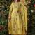 Elegant yellow floral embroidered viscose chanderi anarkali suit set for women