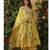 Elegant yellow floral embroidered viscose chanderi anarkali suit set for women