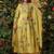 Elegant yellow floral embroidered viscose chanderi anarkali suit set for women