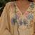 Elegant cream floral embroidered viscose chanderi anarkali suit set for women