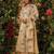 Elegant cream floral embroidered viscose chanderi anarkali suit set for women