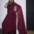 Maroon satin silk elegant designer saree with sequin sleek design