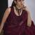 Maroon satin silk elegant designer saree with sequin sleek design