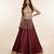 Wine Embroidered Silk Lehenga With Beaded Fringe Blouse