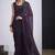 Purple satin silk elegant designer saree with sequin sleek design