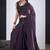 Purple satin silk elegant designer saree with sequin sleek design