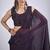 Purple satin silk elegant designer saree with sequin sleek design