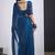 Blue satin silk elegant designer saree with sequin sleek design