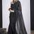 Black satin silk elegant designer saree with sequin sleek design