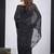 Black satin silk elegant designer saree with sequin sleek design