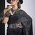 Black satin silk elegant designer saree with sequin sleek design