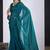 Teal blue satin silk elegant designer saree with sequin sleek design