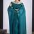 Teal blue satin silk elegant designer saree with sequin sleek design