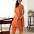 Orange solid cotton Kurta set