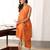 Orange solid cotton Kurta set