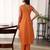 Orange solid cotton Kurta set