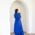 Blue solid cotton Kurta set