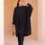 Black solid cotton Kurta set