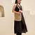Black solid cotton Kurta set