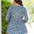 Womens blue self design cotton fabric kurtis 3/4 sleeves v-neck