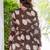 Womens brown self design cotton fabric kurtis 3/4 sleeves v-neck