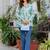 Womens off white self design cotton fabric kurtis 3/4 sleeves v-neck
