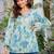 Womens off white self design cotton fabric kurtis 3/4 sleeves v-neck