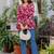 Womens maroon self design cotton fabric kurtis 3/4 sleeves v-neck