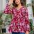 Womens maroon self design cotton fabric kurtis 3/4 sleeves v-neck