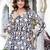 Womens black self design cotton fabric kurtis 3/4 sleeves v-neck