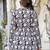 Womens black self design cotton fabric kurtis 3/4 sleeves v-neck