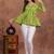 Womens lime green self design cotton fabric kurtis 3/4 sleeves v-neck
