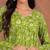 Womens lime green self design cotton fabric kurtis 3/4 sleeves v-neck