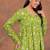 Womens lime green self design cotton fabric kurtis 3/4 sleeves v-neck