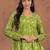 Womens lime green self design cotton fabric kurtis 3/4 sleeves v-neck