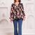Womens black self design cotton fabric kurtis 3/4 sleeves v-neck