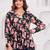 Womens black self design cotton fabric kurtis 3/4 sleeves v-neck