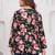 Womens black self design cotton fabric kurtis 3/4 sleeves v-neck