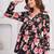 Womens black self design cotton fabric kurtis 3/4 sleeves v-neck