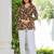Womens black self design cotton fabric kurtis 3/4 sleeves v-neck