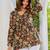 Womens black self design cotton fabric kurtis 3/4 sleeves v-neck
