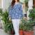 Womens blue self design cotton fabric kurtis 3/4 sleeves v-neck