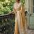 mustard beige linen saree for women elegant festive ethnic wear saree