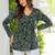 Womens green self design cotton fabric kurtis 3/4 sleeves v-neck