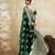 dark green banarasi soft silk blend saree for women 