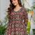 Womens multi self design cotton fabric kurtis 3/4 sleeves v-neck
