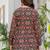 Womens multi self design cotton fabric kurtis 3/4 sleeves v-neck
