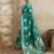 teal banarasi soft silk blend saree for women 