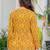 Womens yellow self design cotton fabric kurtis 3/4 sleeves v-neck