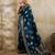 navy blue banarasi soft silk blend saree for women 